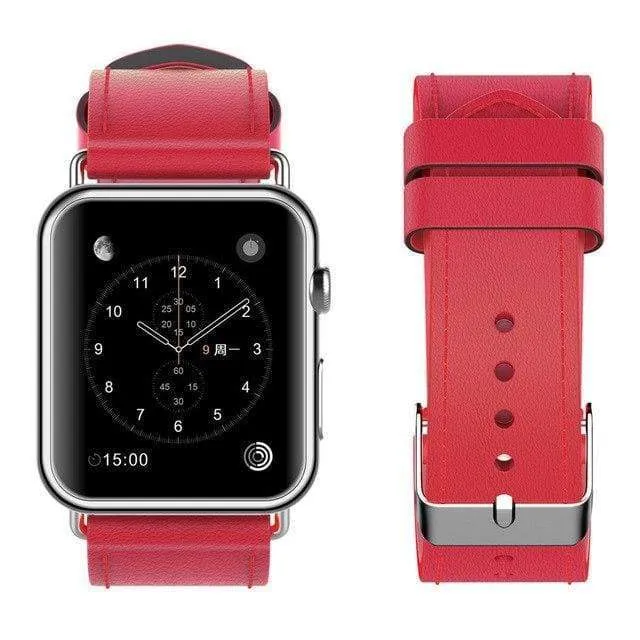 New Fashion Watchband for Apple Watch Band 44mm/ 40mm/ 42mm/ 38mm Watchband Genuine Leather Belt for Iwatch Series 1 2 3 4 5 6 Strap Leather