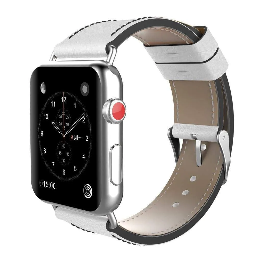 New Fashion Watchband for Apple Watch Band 44mm/ 40mm/ 42mm/ 38mm Watchband Genuine Leather Belt for Iwatch Series 1 2 3 4 5 6 Strap Leather