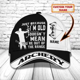 Personalized Name Archery Cap Hat, Black and White Archery Cap, Gift for Archer Cap