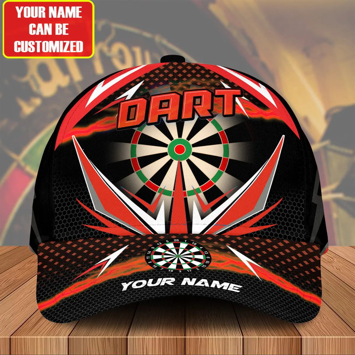 Personalized Name Multi Color Darts Classic Cap, Idea Gift for Dart Lover, Dart Cap Hat