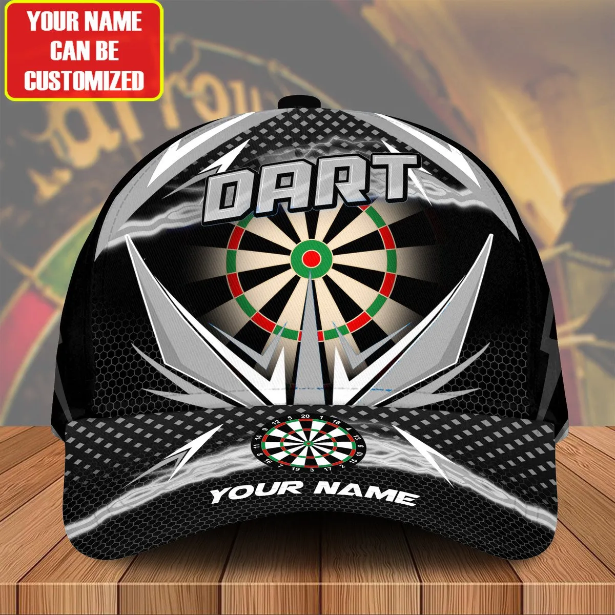 Personalized Name Multi Color Darts Classic Cap, Idea Gift for Dart Lover, Dart Cap Hat