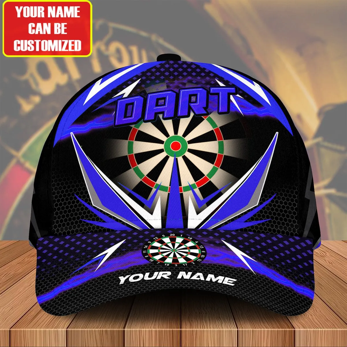 Personalized Name Multi Color Darts Classic Cap, Idea Gift for Dart Lover, Dart Cap Hat