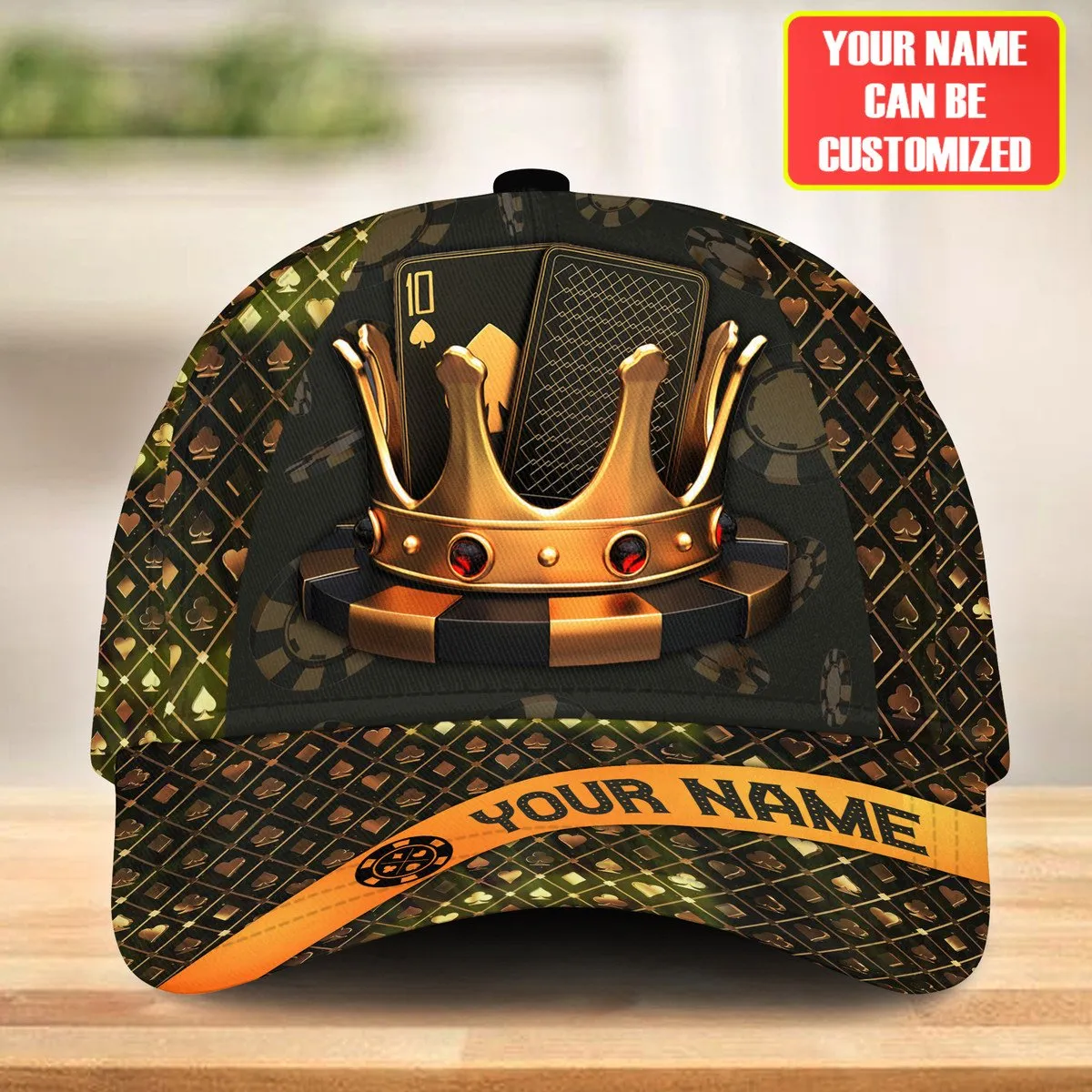 Personalized Name Poker Classic Cap, King of Poker Baseball Cap, Gift for Poker Player