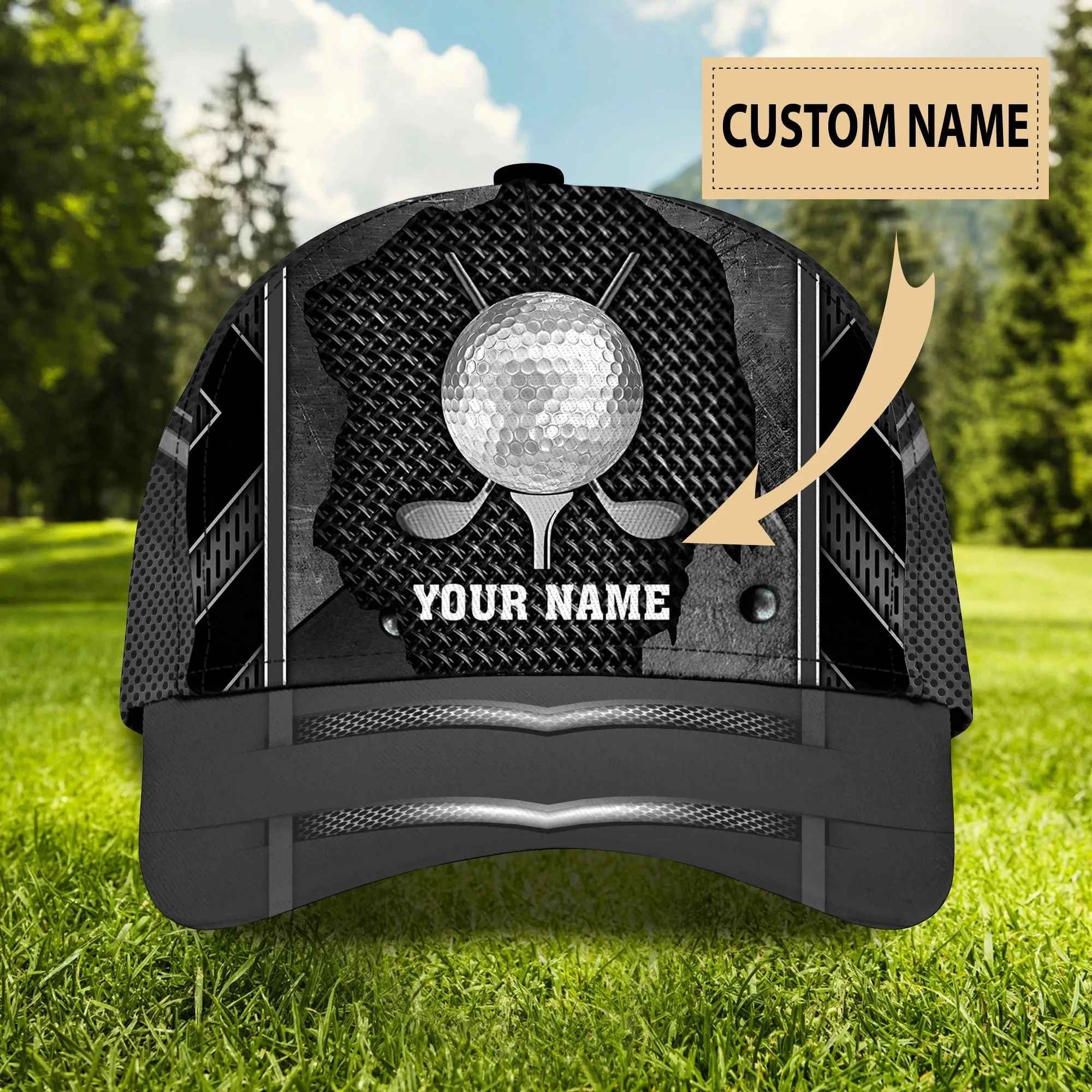 Personalized Progress Of A Golf Master 3D Cap Hat, I Love Golf Full Print White Cap Hat