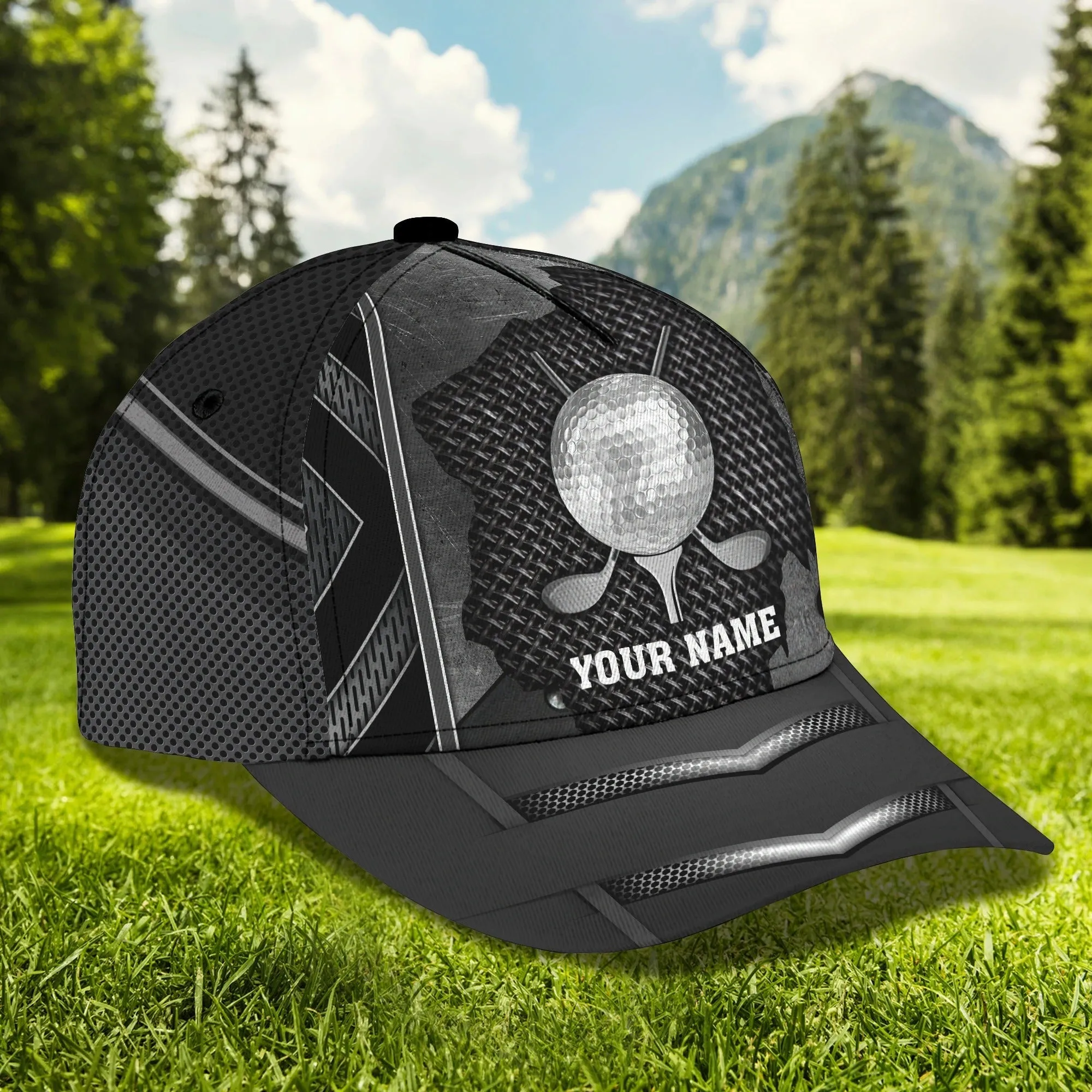 Personalized Progress Of A Golf Master 3D Cap Hat, I Love Golf Full Print White Cap Hat