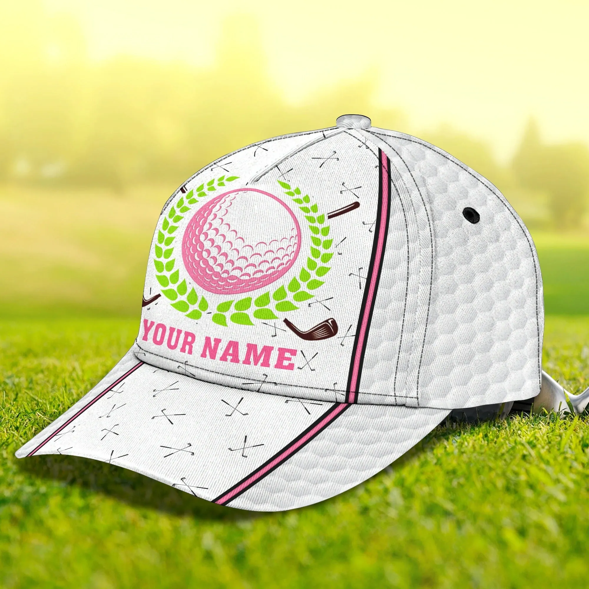 Personalized Womens Golf Cap, Queen Of The Green Baseball 3D Full Print Cap Hat For Golf Lover