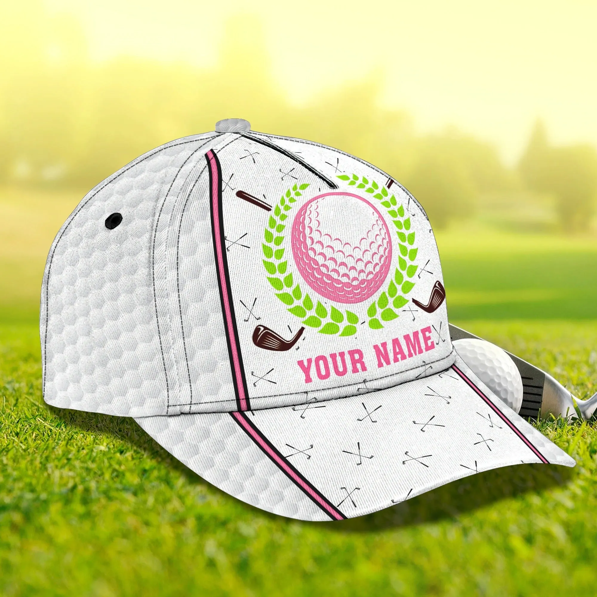 Personalized Womens Golf Cap, Queen Of The Green Baseball 3D Full Print Cap Hat For Golf Lover