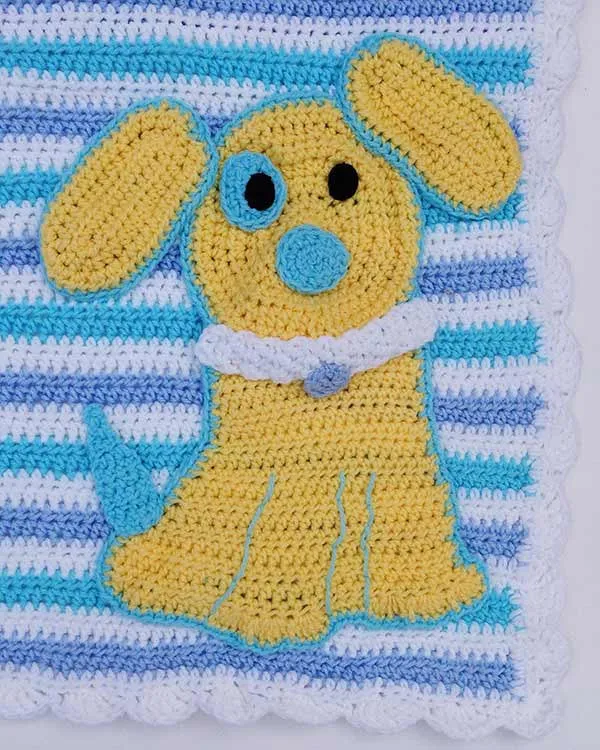 Ringo The Pup Afghan, Bib & Toy Crochet Pattern