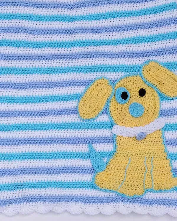 Ringo The Pup Afghan, Bib & Toy Crochet Pattern