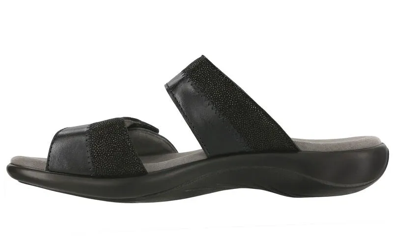 SAS Women's Nudu Slide Black/Midnight Leather Sandal-NUDU SLIDE350-Made in USA-Brandy's Shoes