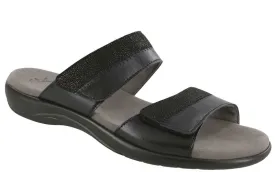 SAS Women's Nudu Slide Black/Midnight Leather Sandal-NUDU SLIDE350-Made in USA-Brandy's Shoes