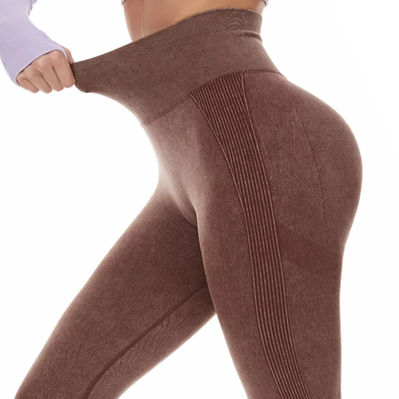 Soft Imitate Jeans Butt Leggings Women Seamless Yoga Pants Booty Push Up Legging For Fitness Sports Gym Tights Workout Legging