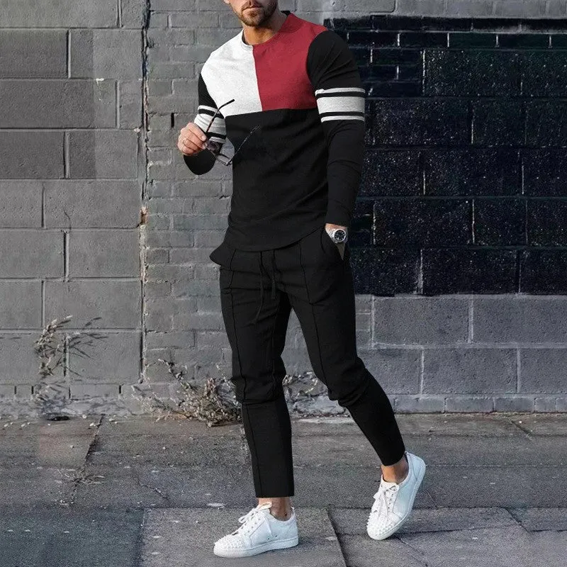 Spring New Sports Casual Suit 3D Printed T-shirt Trousers