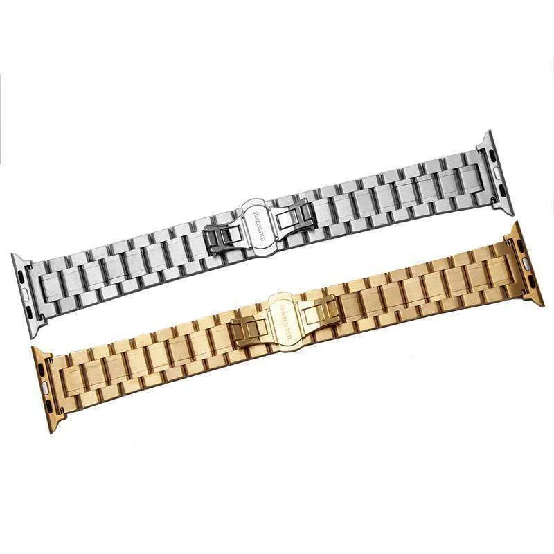 Stainless Steel Watchbands Black Gold Bracelet w/ Adapter Series 7 6 5