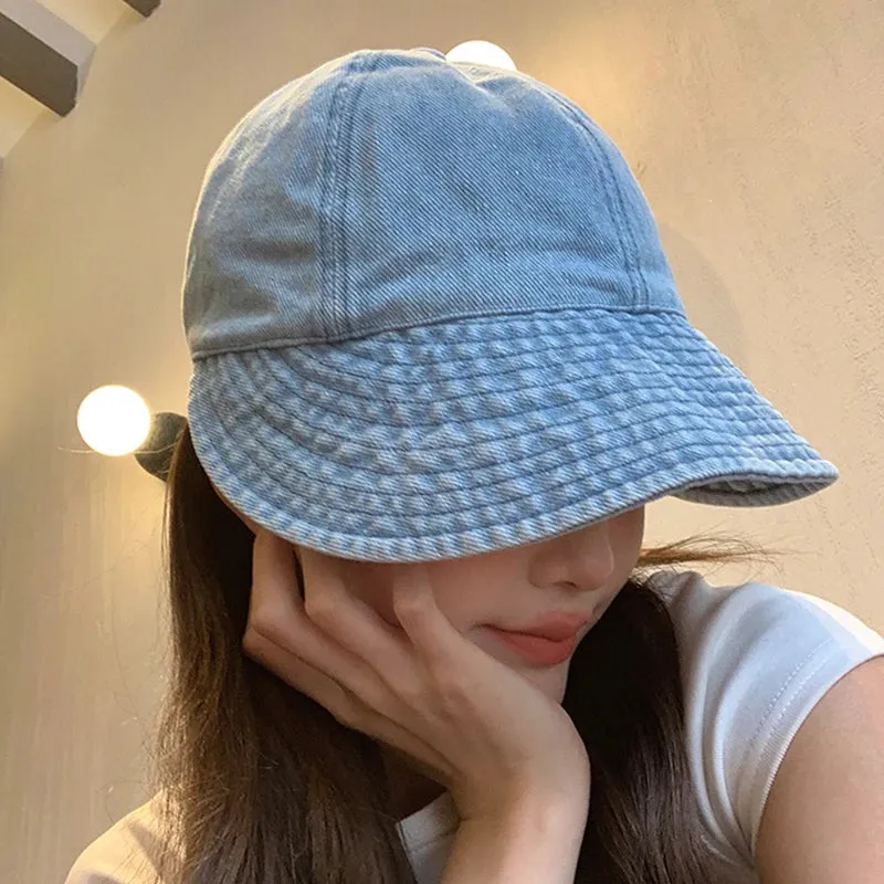 Summer Denim Sun Visor Korean INS Peak Cap Hat