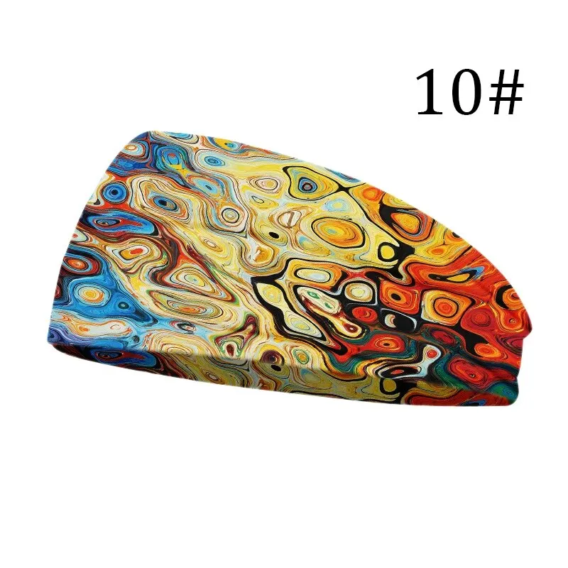 Tie Dye Cycling Yoga Sport Sweat Headband Women Sweatband For Men Women Yoga Hair Bands Head Sweat Bands Sports Safety