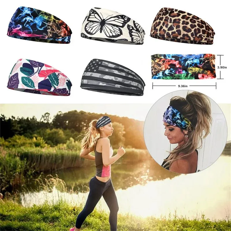 Tie Dye Cycling Yoga Sport Sweat Headband Women Sweatband For Men Women Yoga Hair Bands Head Sweat Bands Sports Safety