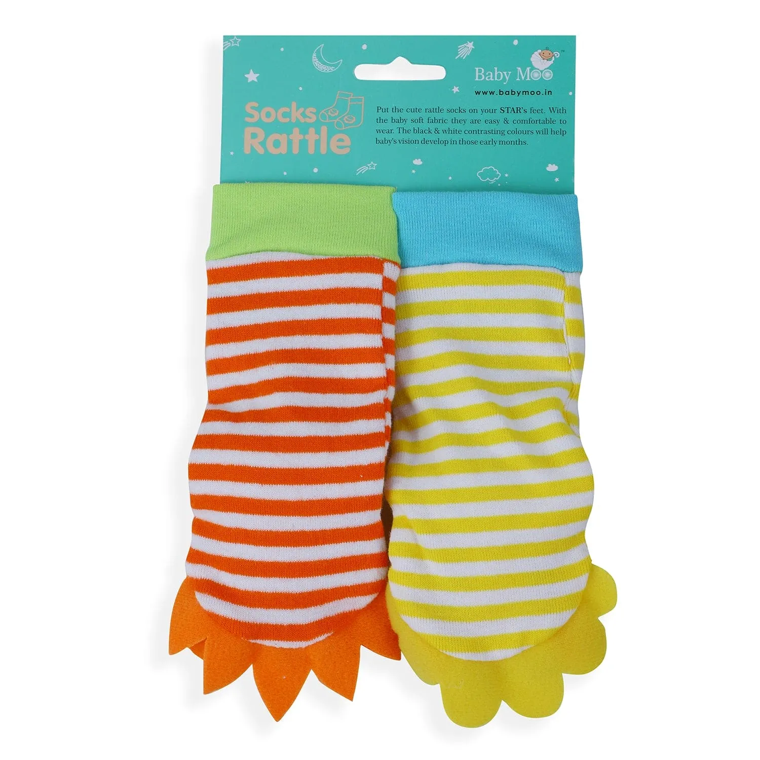 Wild Cats Yellow And Orange Set of 2 Socks Rattle