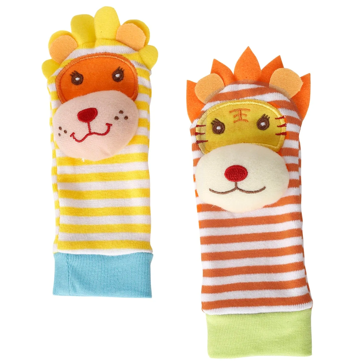 Wild Cats Yellow And Orange Set of 2 Socks Rattle