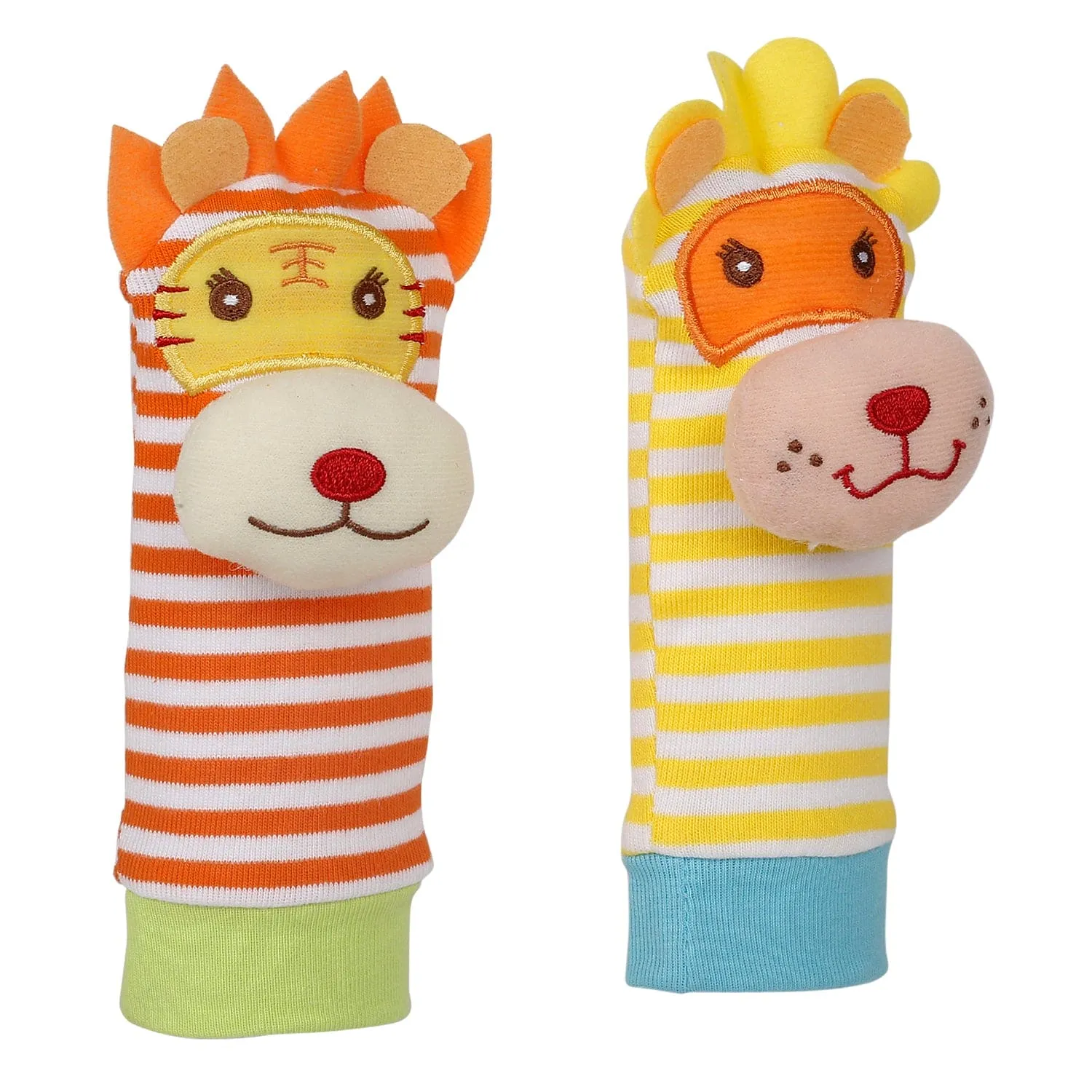 Wild Cats Yellow And Orange Set of 2 Socks Rattle