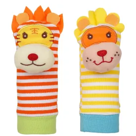 Wild Cats Yellow And Orange Set of 2 Socks Rattle