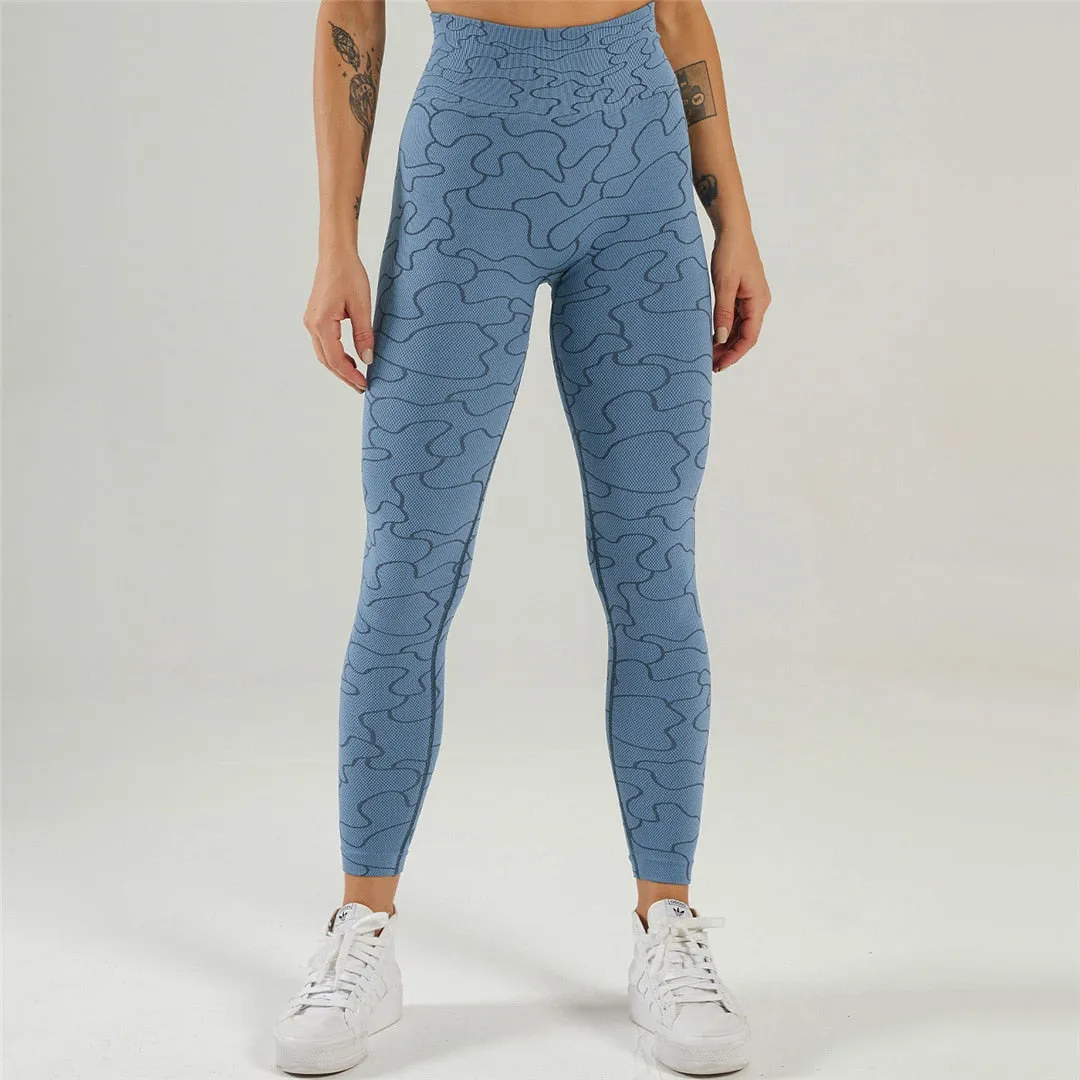 Women Sportswear Seamless Yoga Set Long Sleeve Yoga Tops High Waist Leggings Fitness Workout  Sports Clothes Gym Outfit A068TP