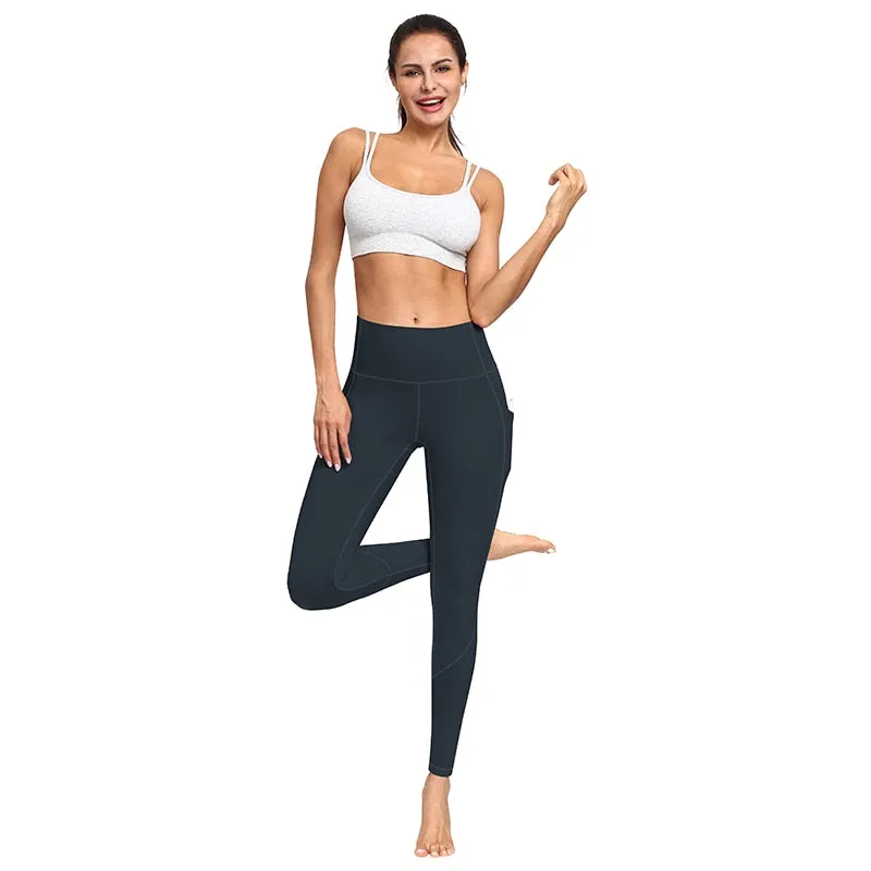 Women Yoga Pants High Waist Leggings Outwear Sports Trousers Gym Fitness Seamless Legging Push Up Tights Tummy Control