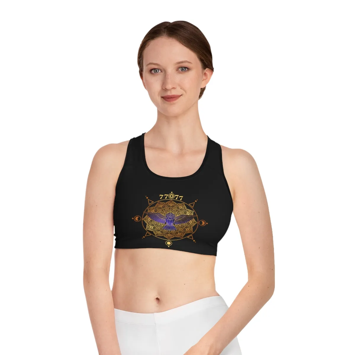 Yoga Spiritual Meditation Women Sports Bra - Fortune 7777 Angel Number